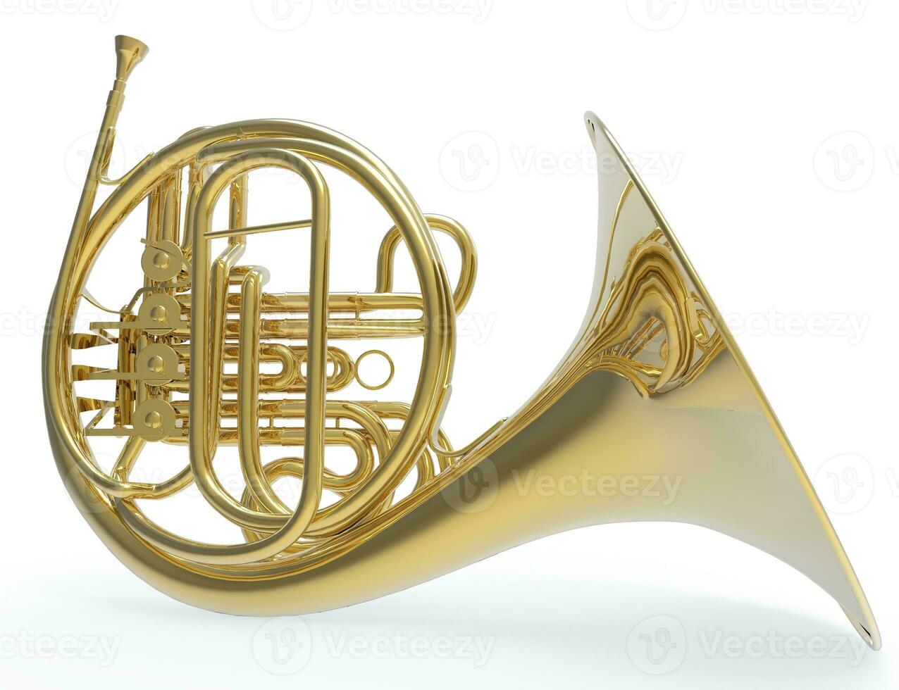 French Trombone - isolated on white background photo