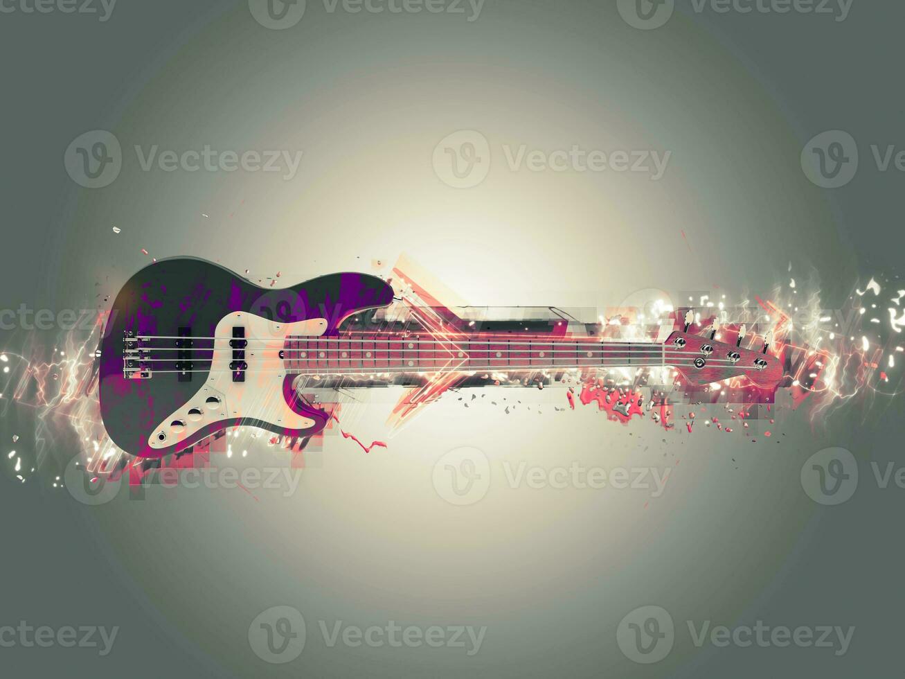 Abstract Bass Guitar Illustration photo