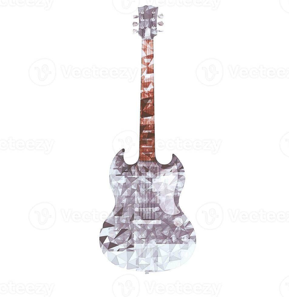 Drawn polygonal guitar photo