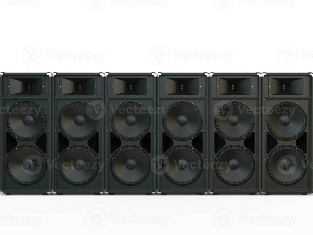 Full range loudspeakers in a row photo
