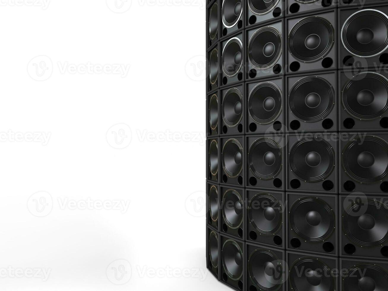 Tower of hifi bass speakers - cut shot photo