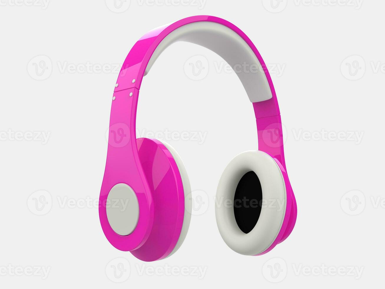 Bright candy pink modern wireless headphones photo