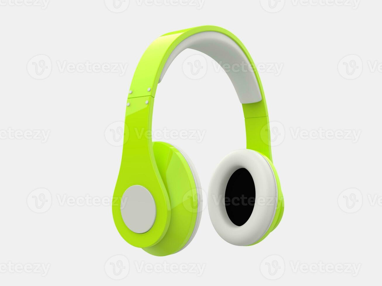 Bright green modern wireless headphones photo