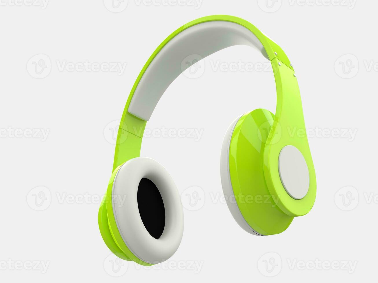 Crazy green modern wireless headphones photo