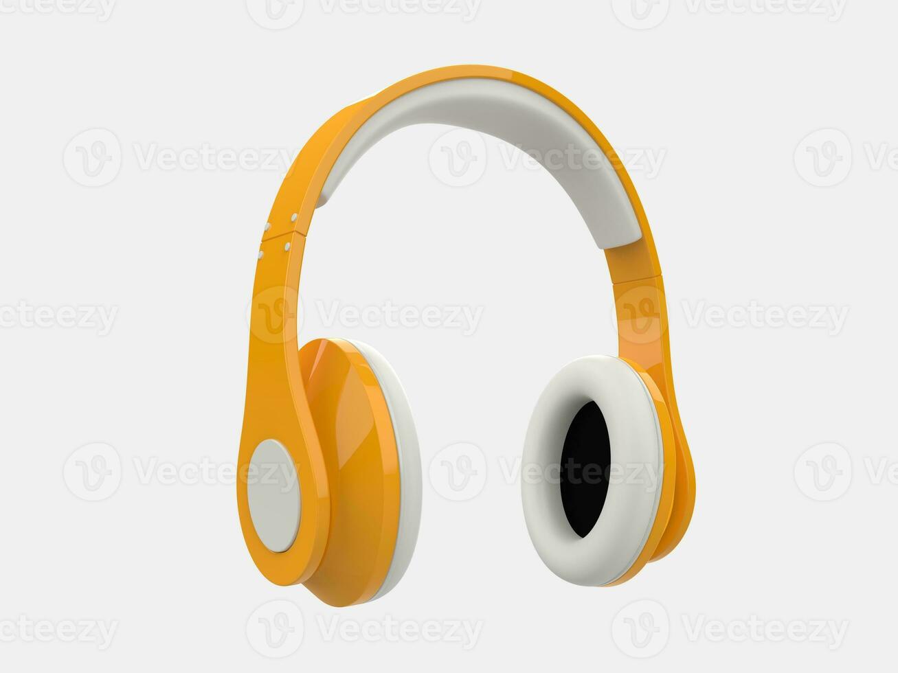 Sun yellow modern wireless headphones photo