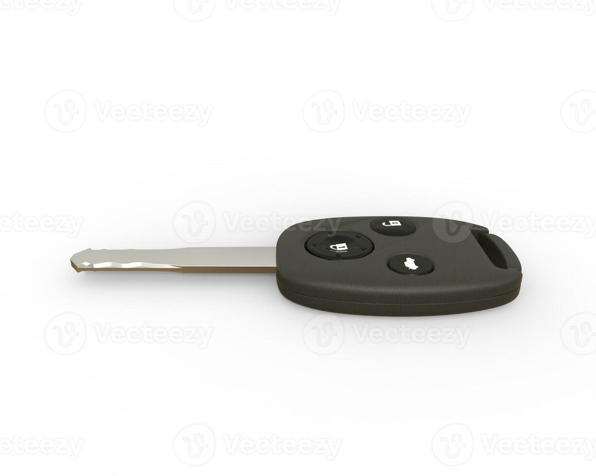 Car key on white background, ideal for digital and print design. photo