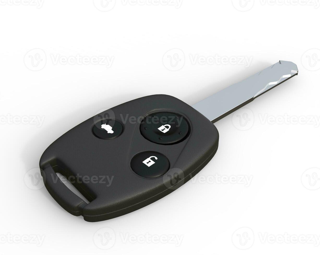 Car key - buttons view on white background, ideal for digital and print design. photo