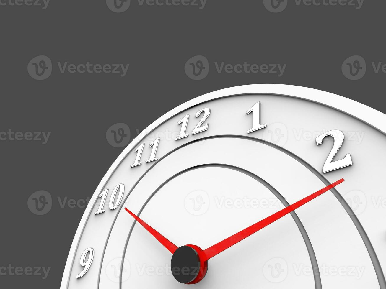 White clock with red dials - time passing concept photo