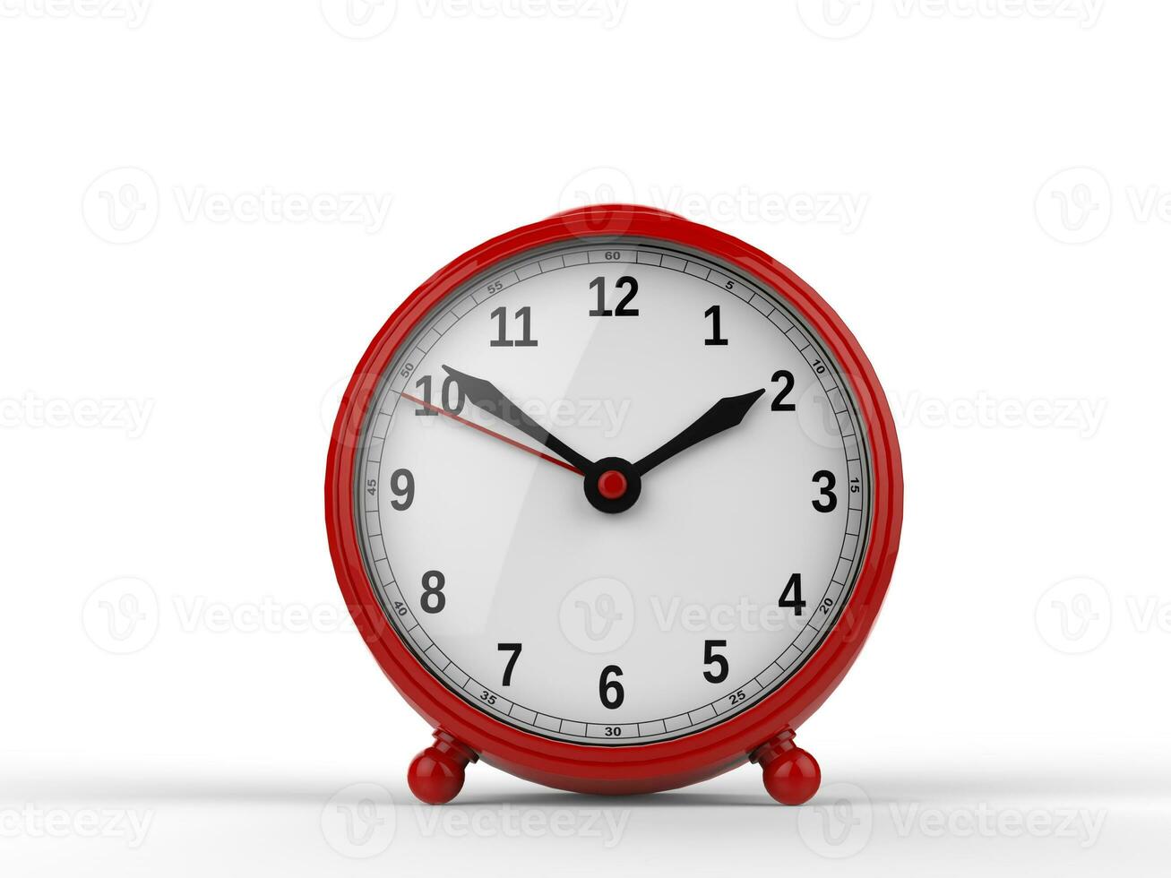 Cute red alarm clock - front view photo