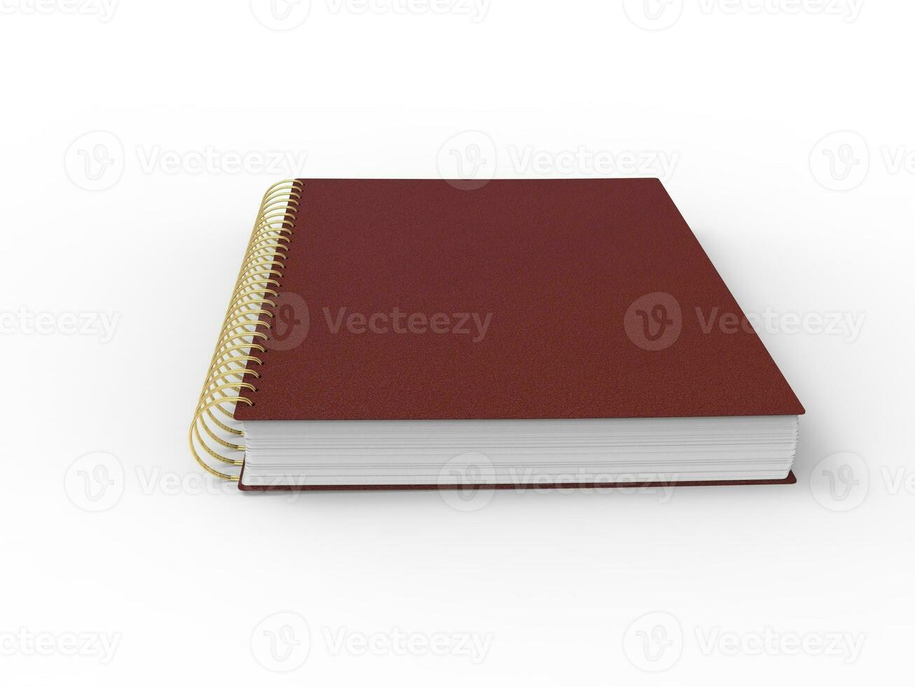 Red leather notebook - spiral binding - low angle view photo