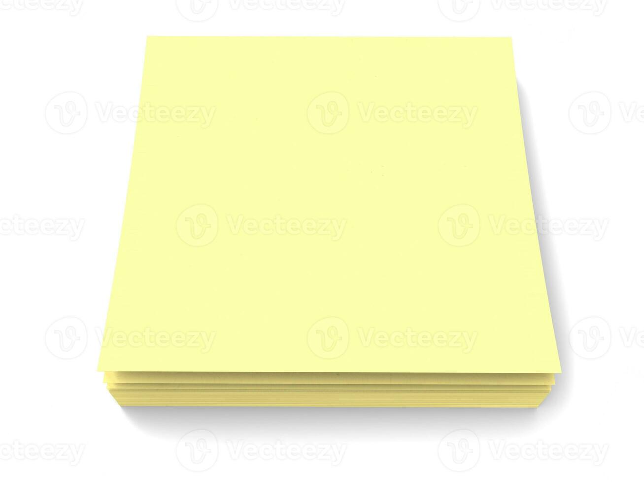 Small block of pale yellow sticky notes photo