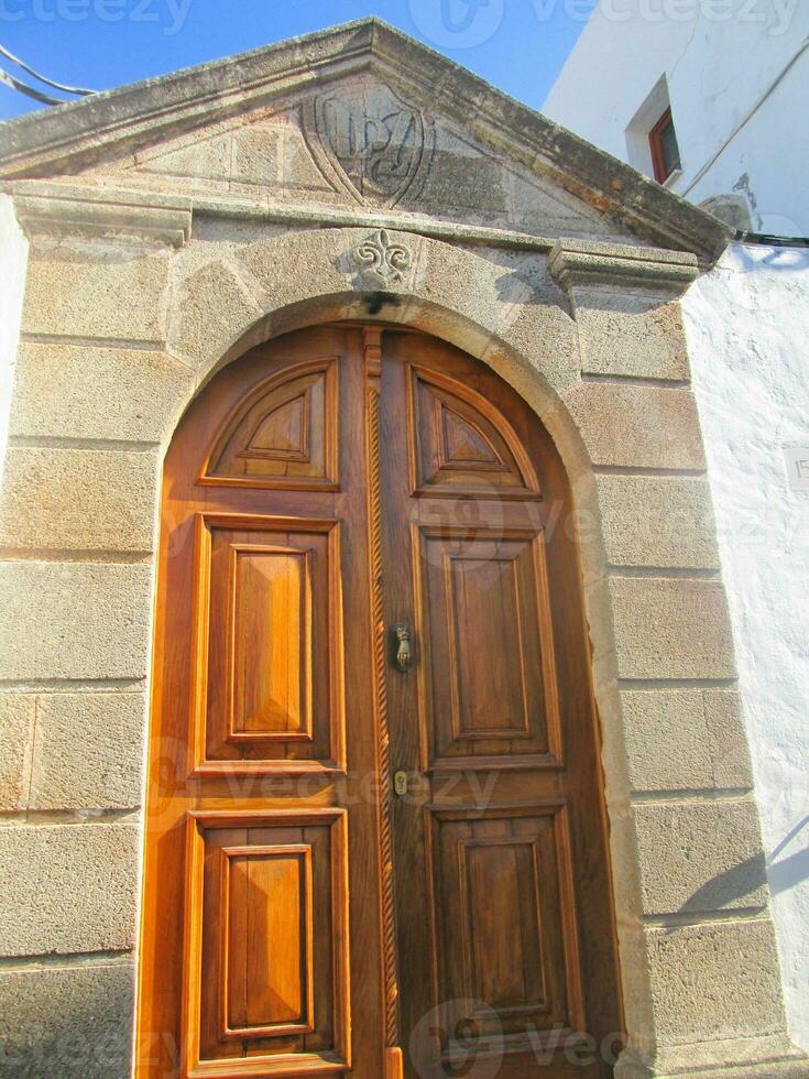 Antique wood doorway photo