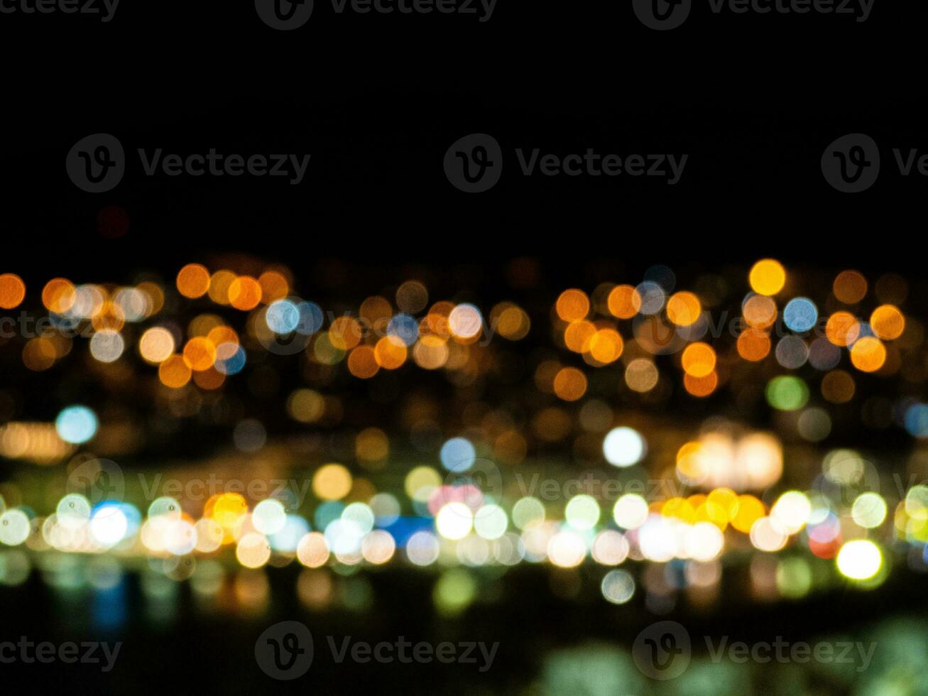 Busy city lights - abstract bokeh effect photo