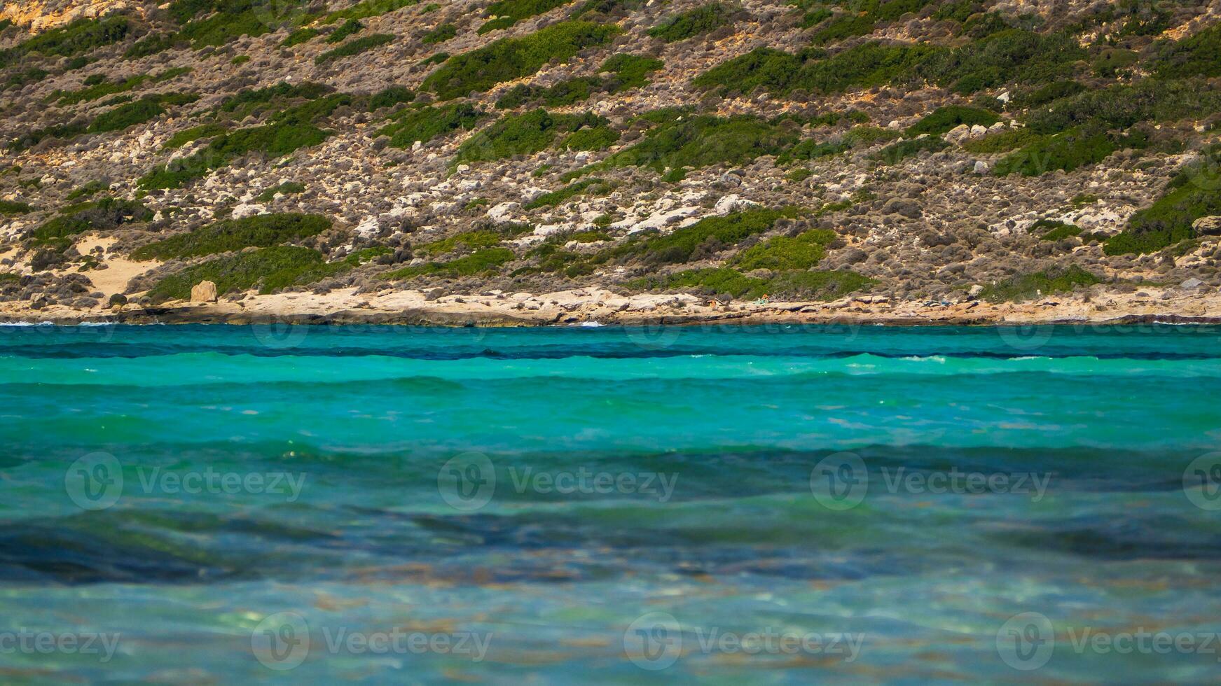 Serene shades of blue water in the sea photo