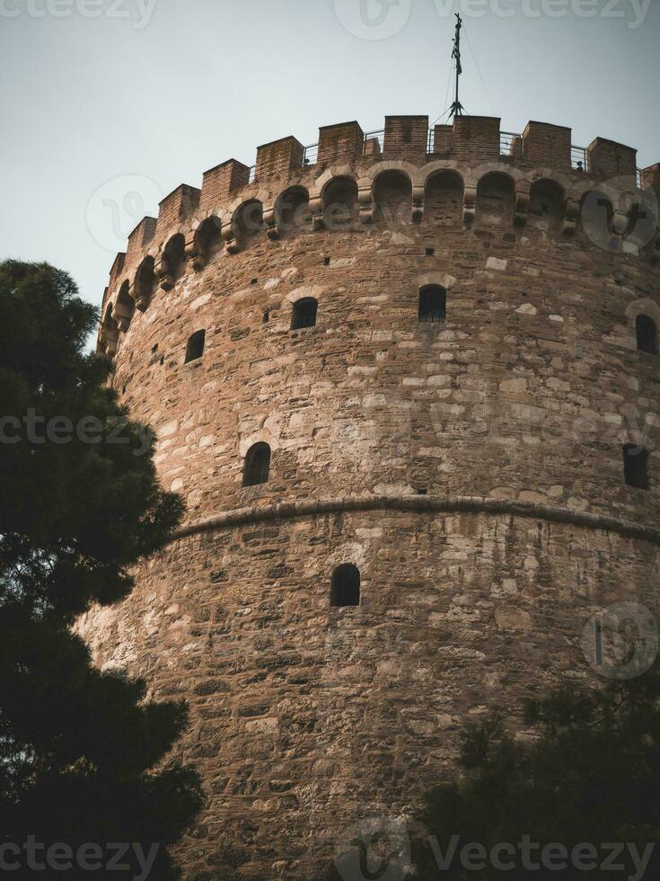 Medieval jail tower - White tower of Thessaloniki - Greece photo