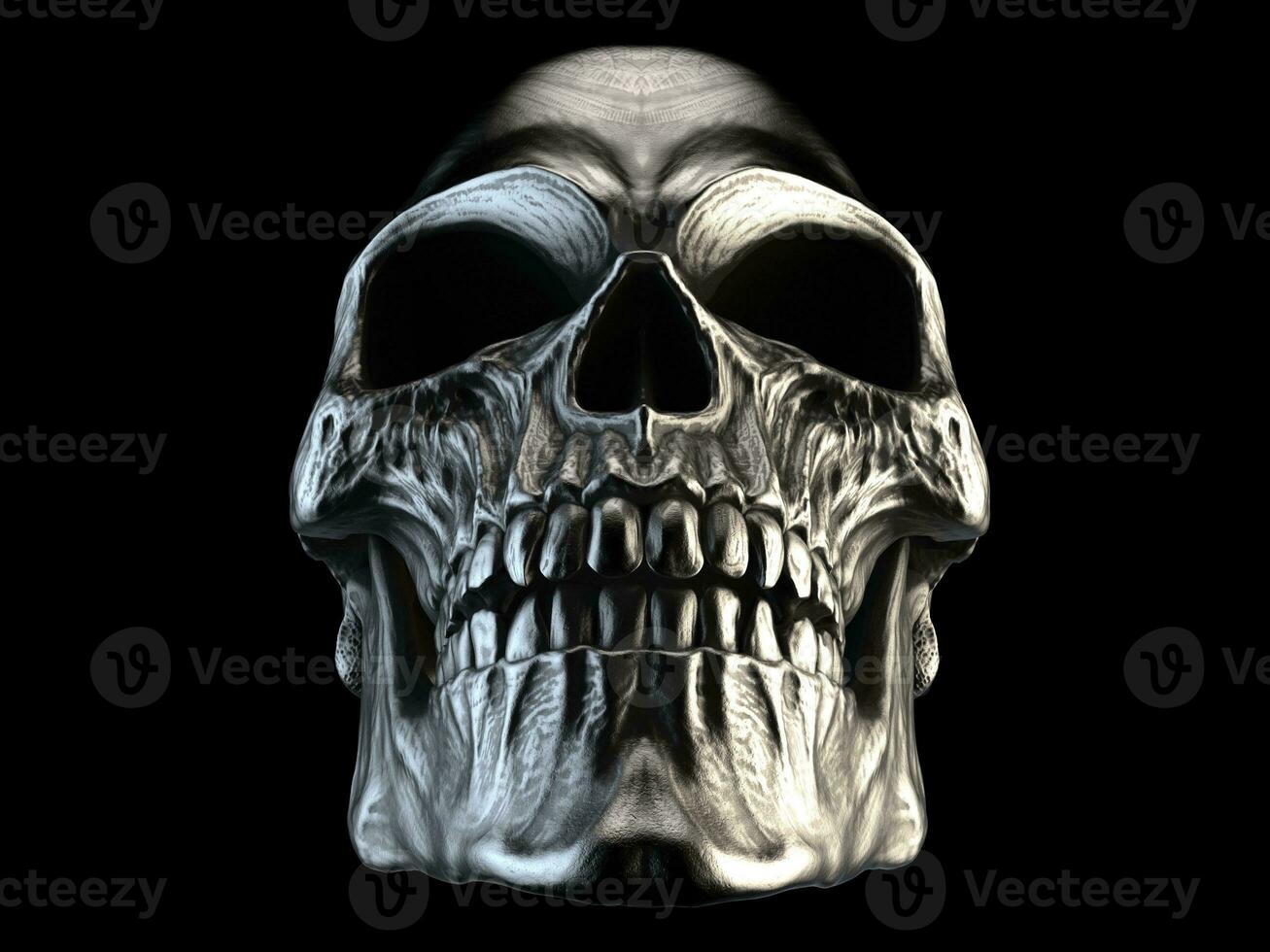 Horror silver heavy metal skull photo