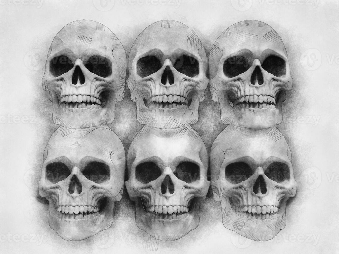 Hand drawn skulls photo