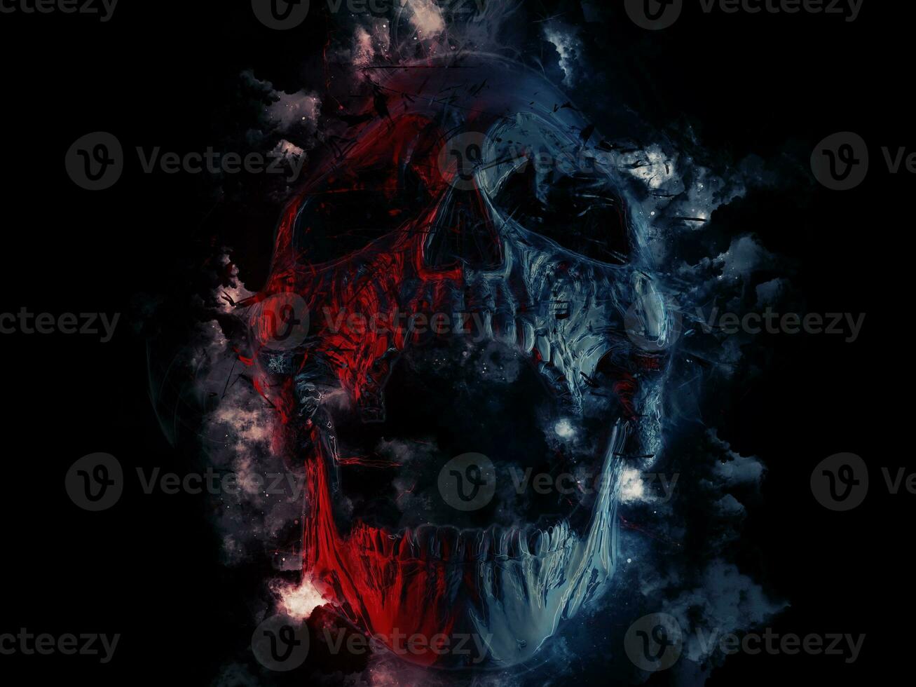 Dark skull - shattered photo