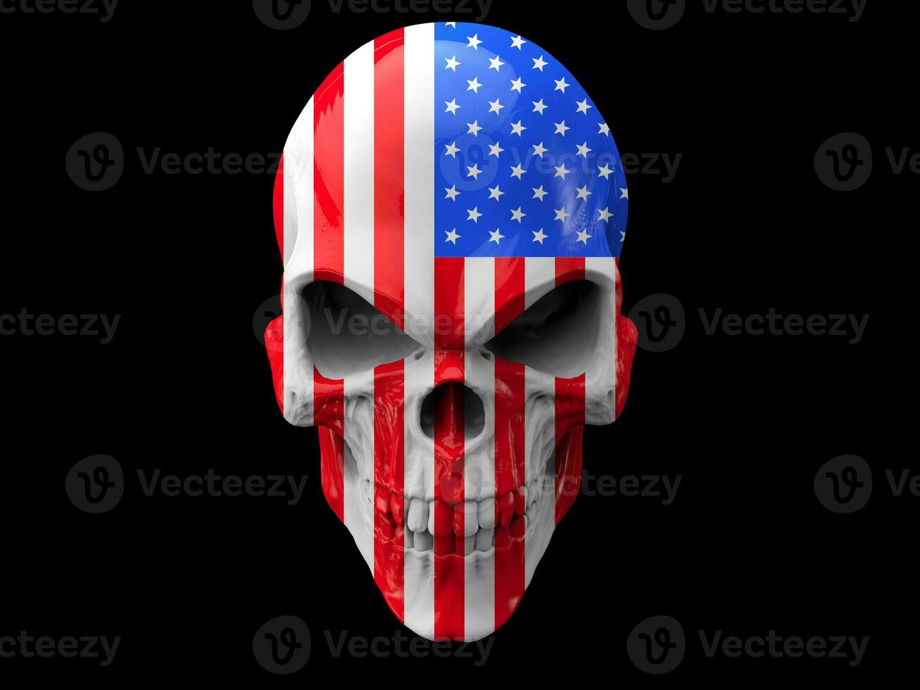 American flag angry skull photo