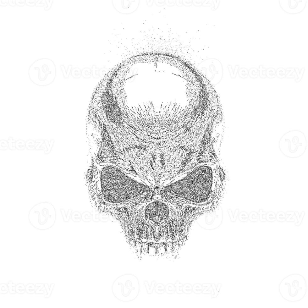 Vampire skull - cranium - dot style tattoo photo