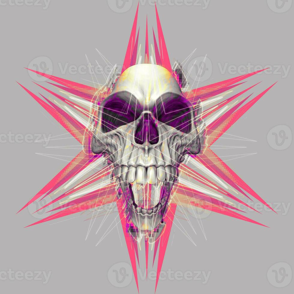 Weird skull with star shape photo