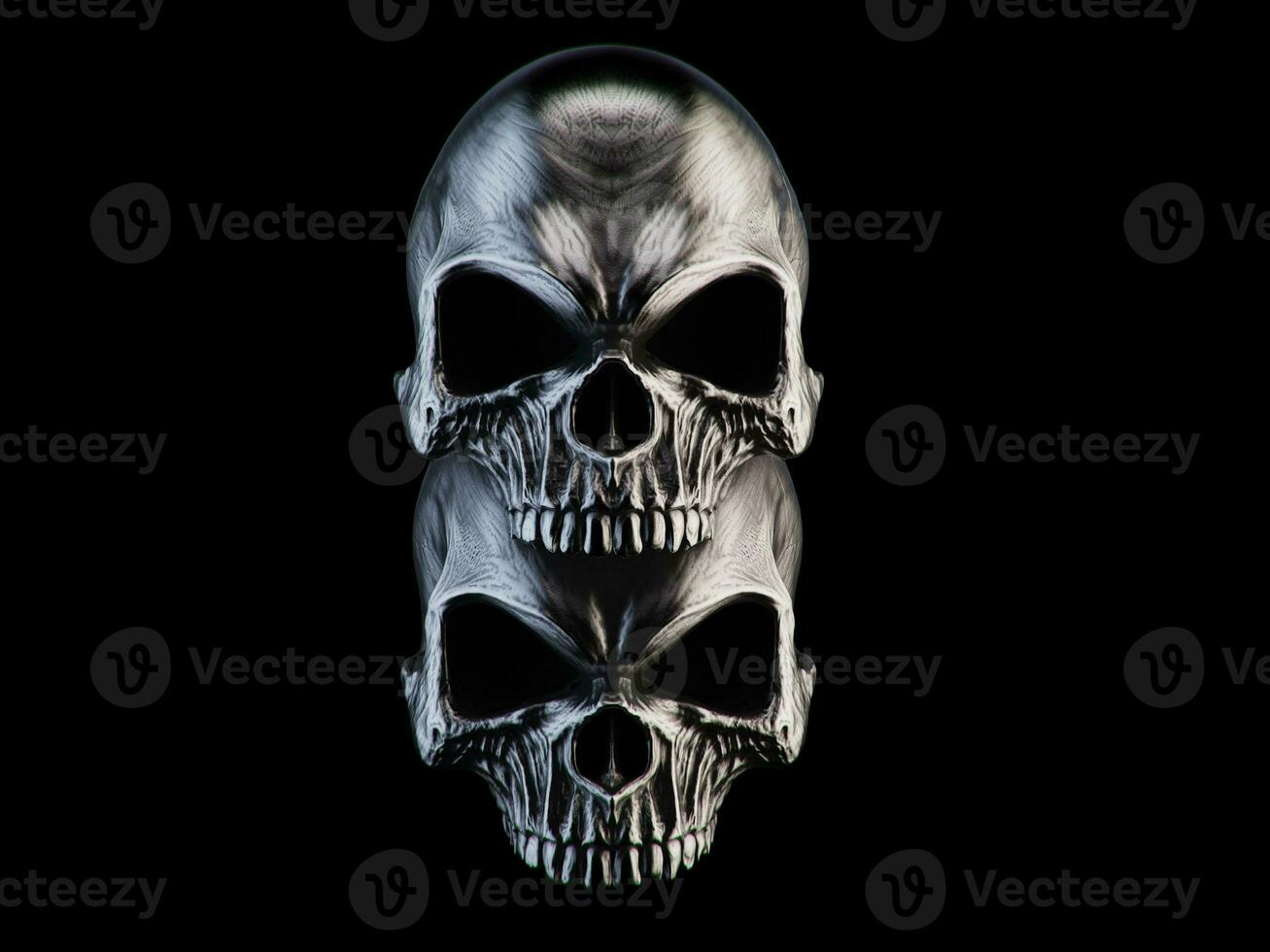 Dark heavy metal skulls on top of eachother photo