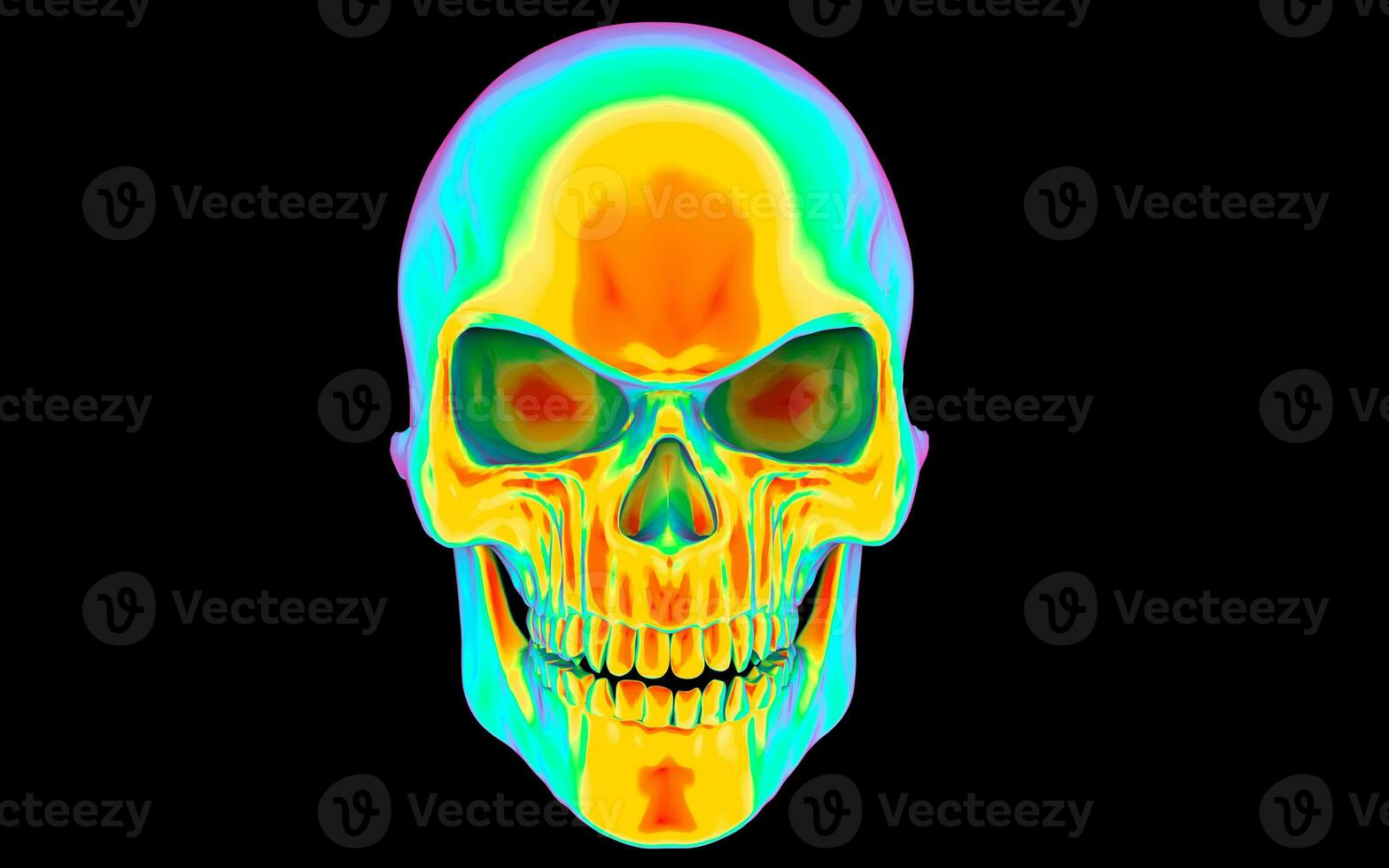 Angry skull - heat vision visual effect photo