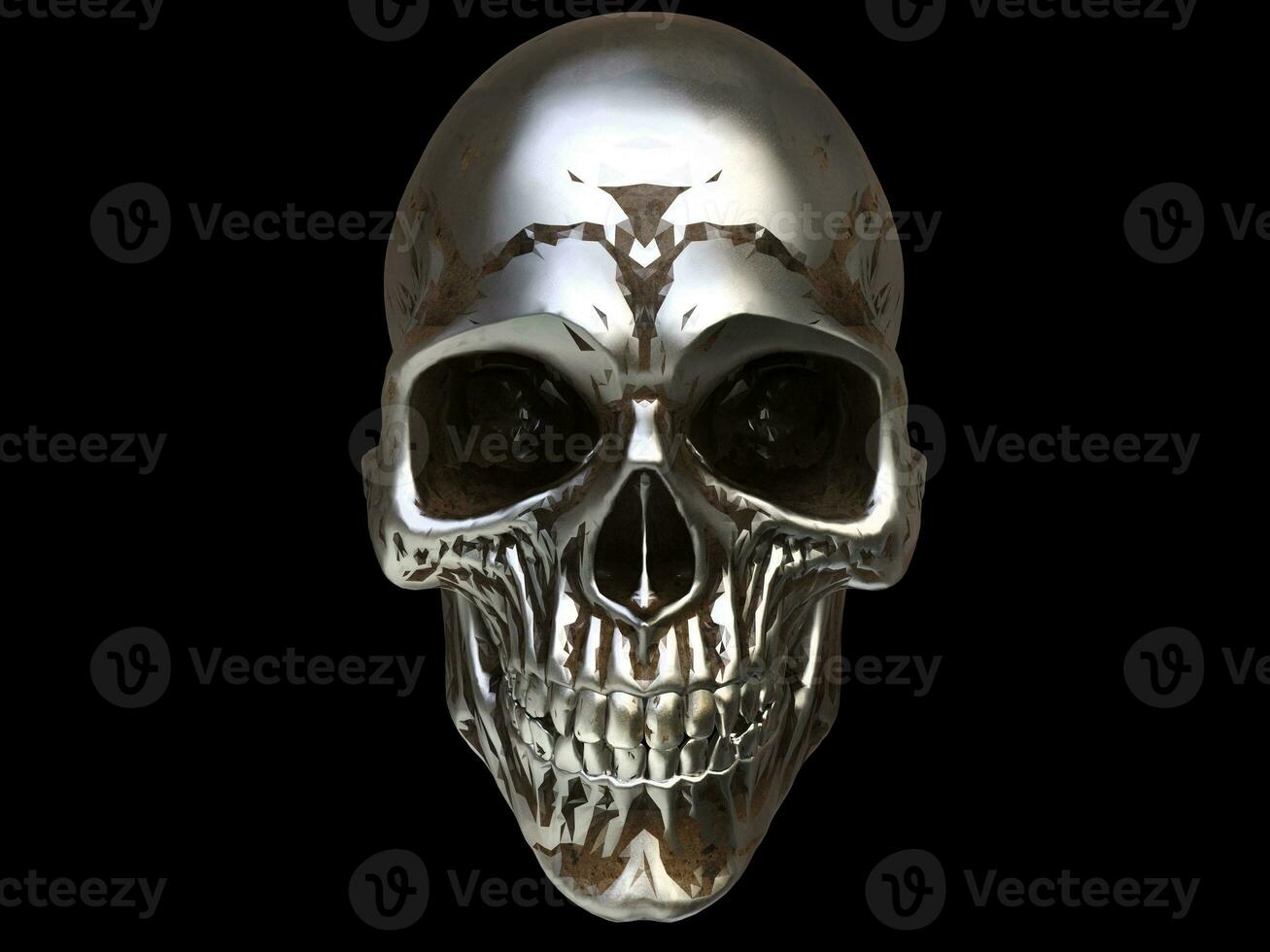 Heavy rusted metal skull photo