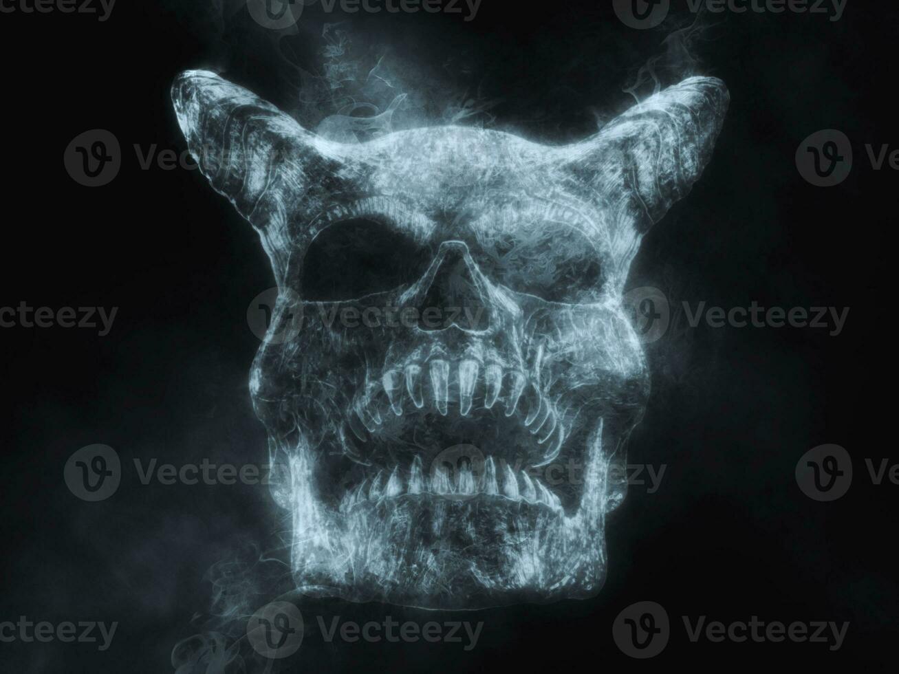 Demon skull made out of smoke photo