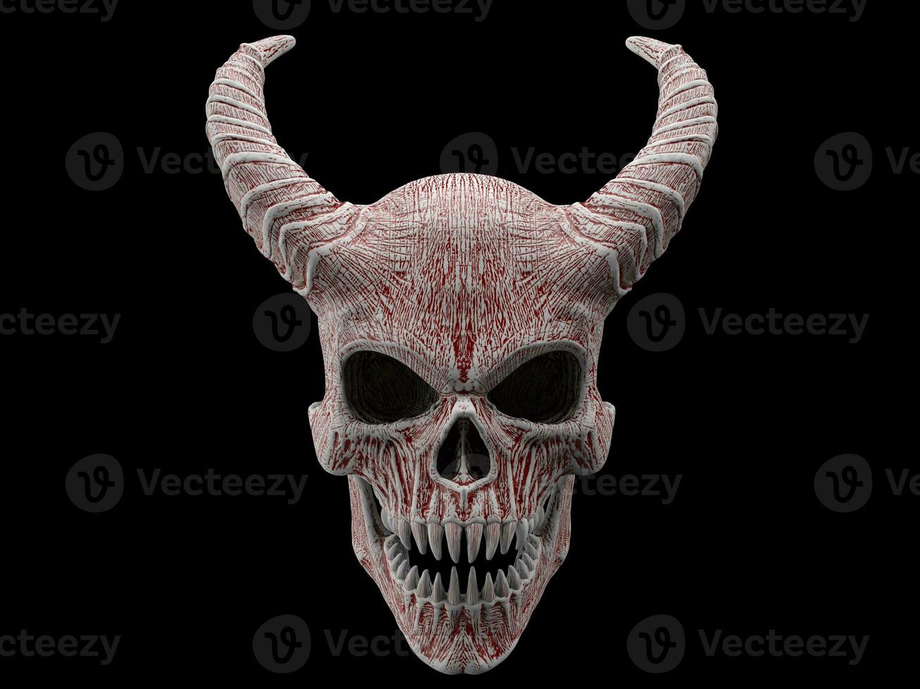 Demon skull with horns with sharp teeth photo