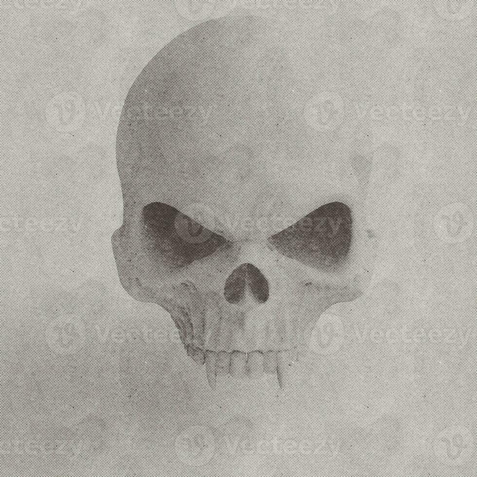 Vampire skull cranium - vintage halftone style illustration photo