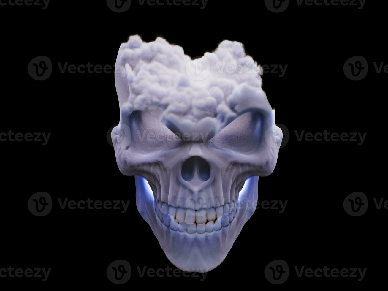 Evil skull made out of smoke photo