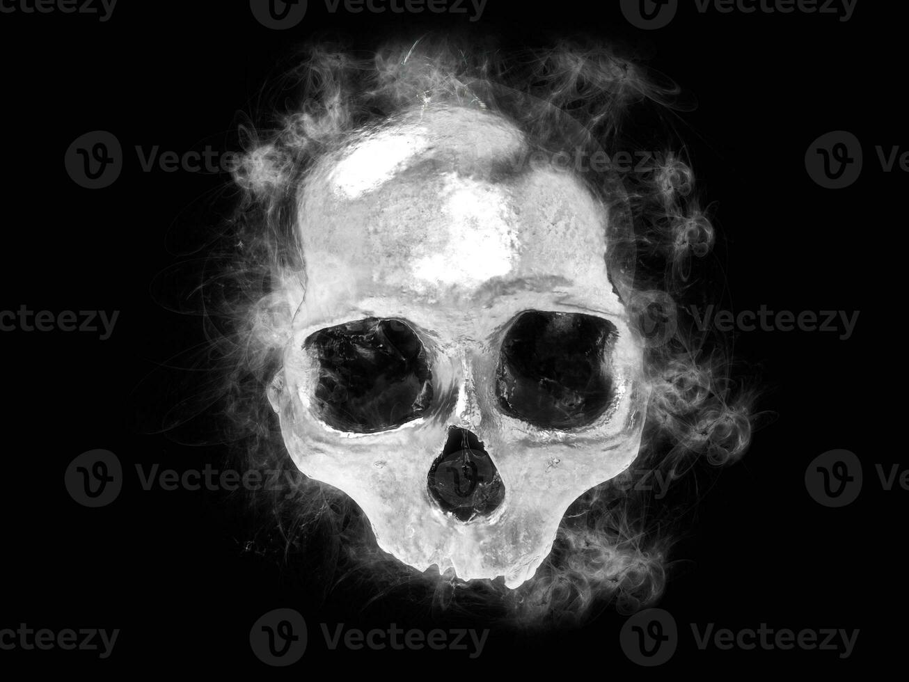 Skull with plumes of energy around it photo