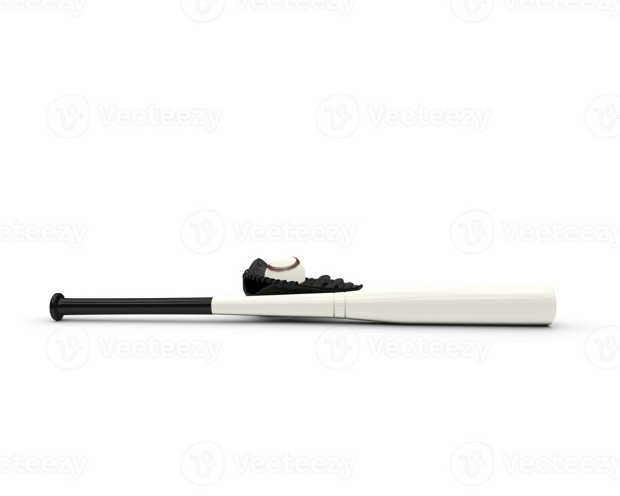 White Baseball Bat And Glove photo