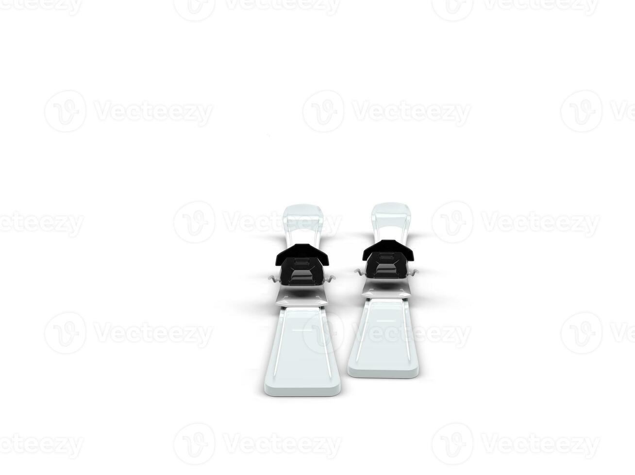Skis - back view on white background, ideal for digital and print design. photo