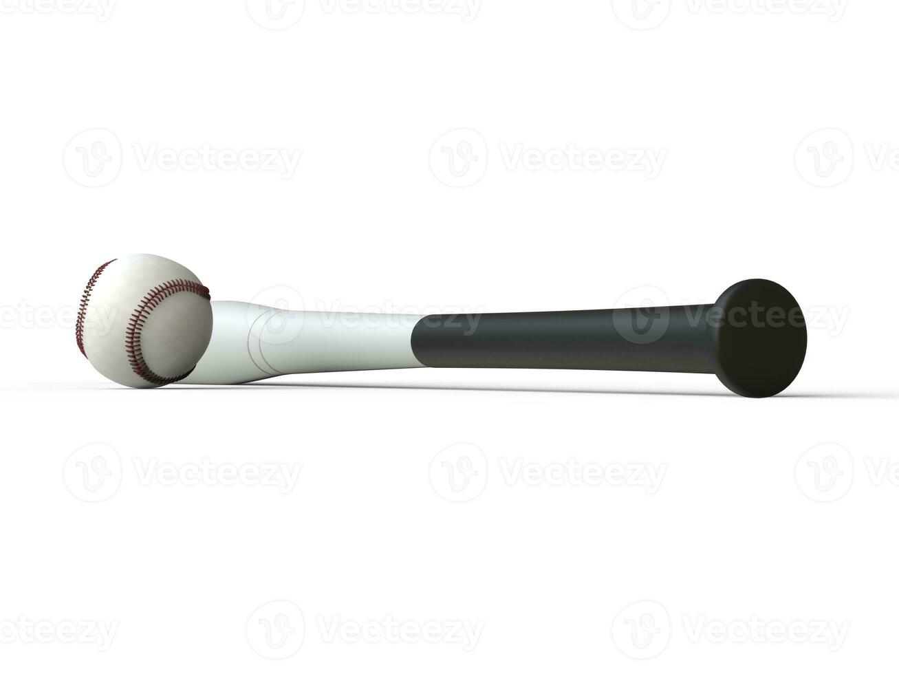 Baseball with white baseball bat - grip closeup shot - isolated on white background photo