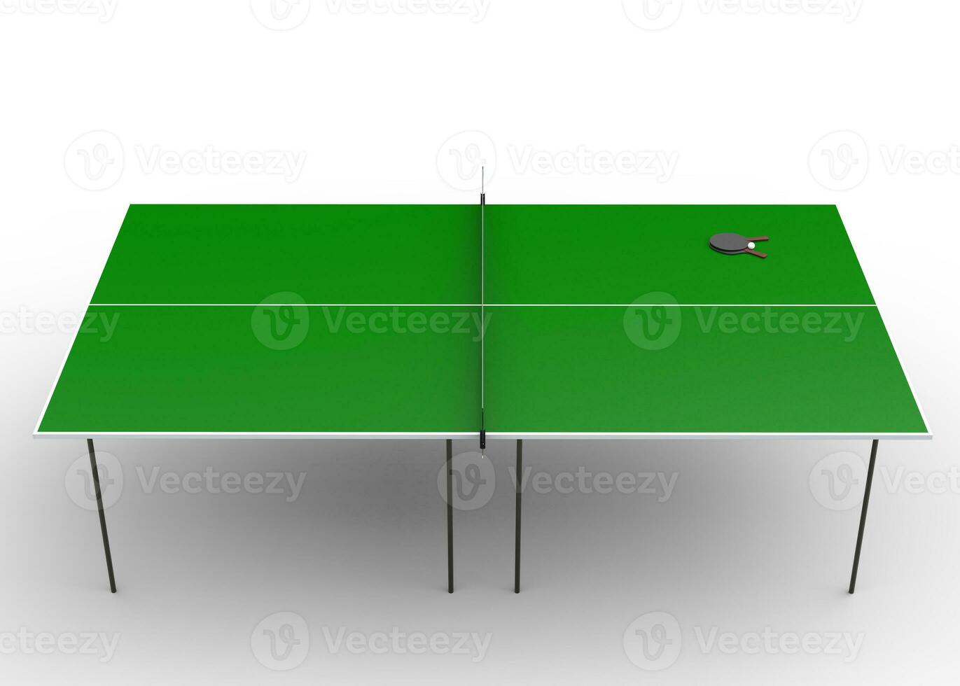 Ping - pong table top view - 3D render - on white background photo
