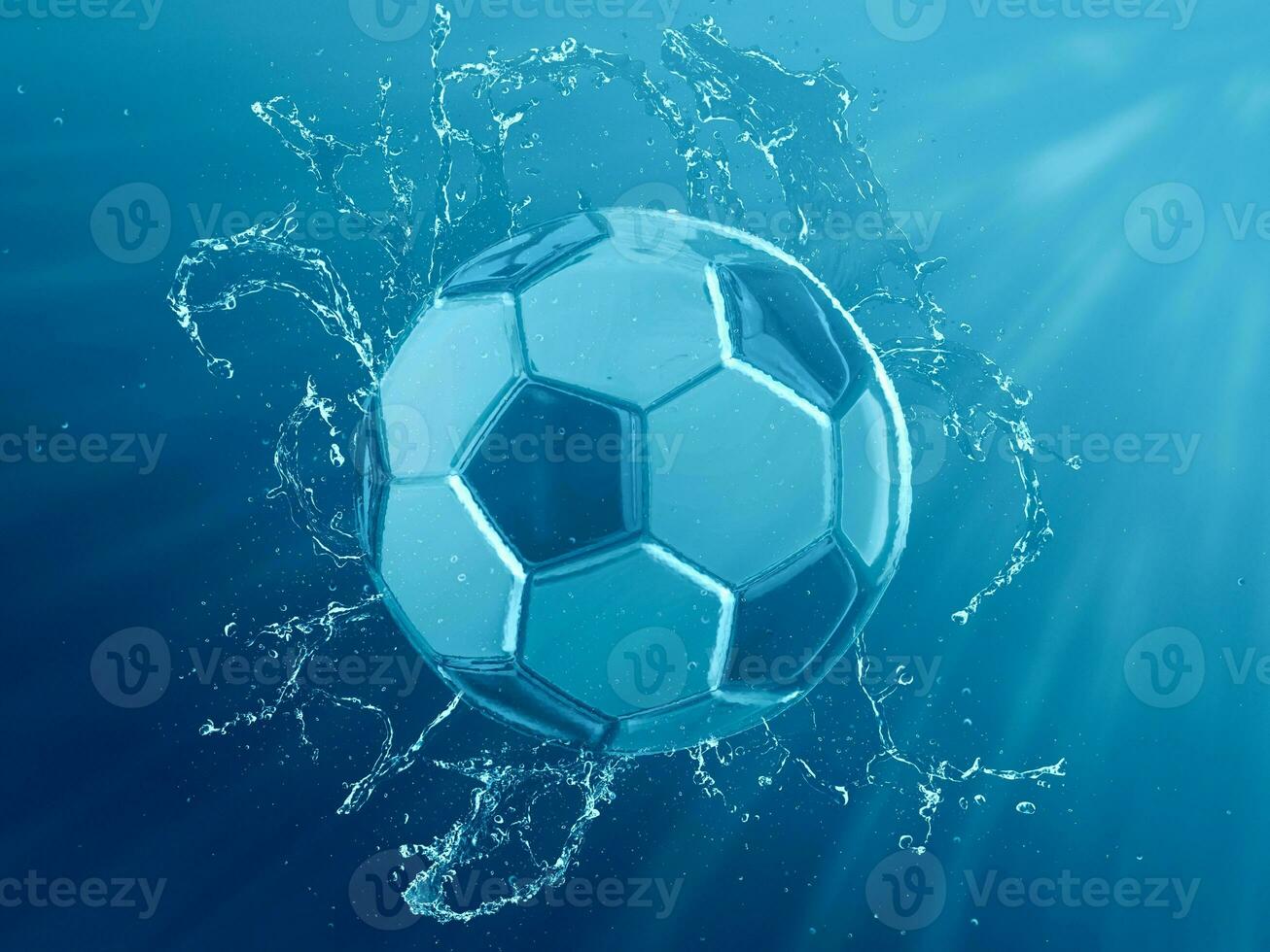 Soccer ball - water splash photo