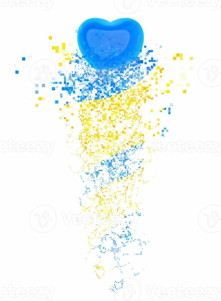 azul y amarillo corazón - espiral píxel fluir foto