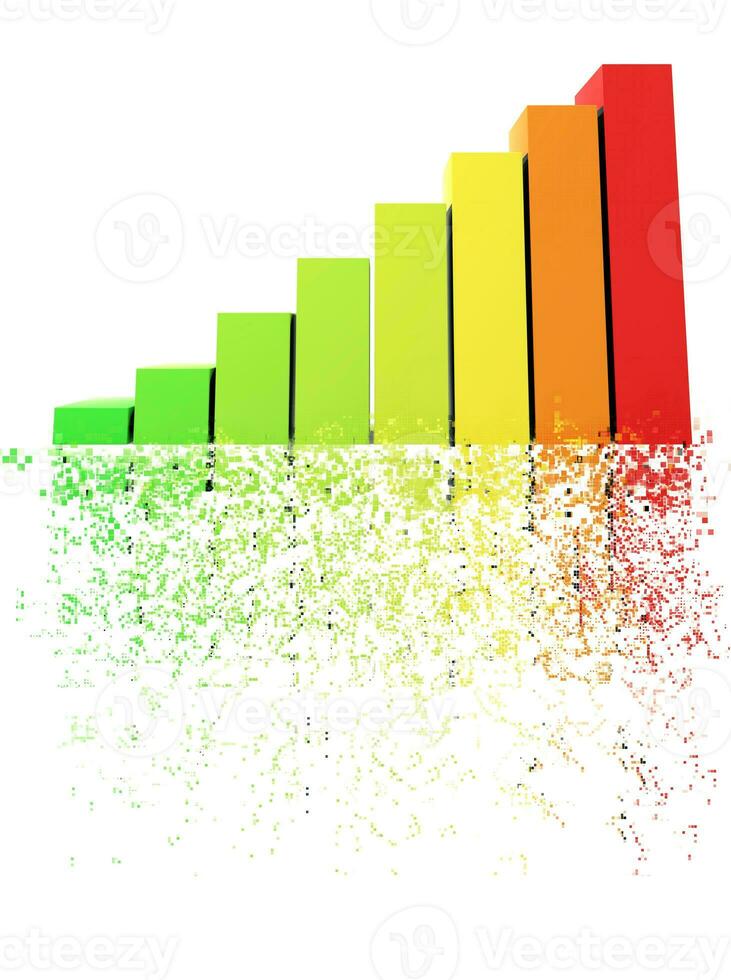 Bars and charts - pixel disintegration photo