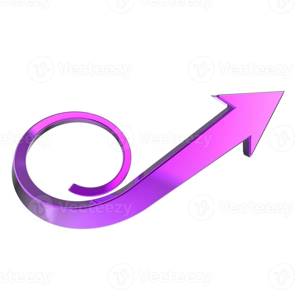 Pink metallic up arrow symbol photo