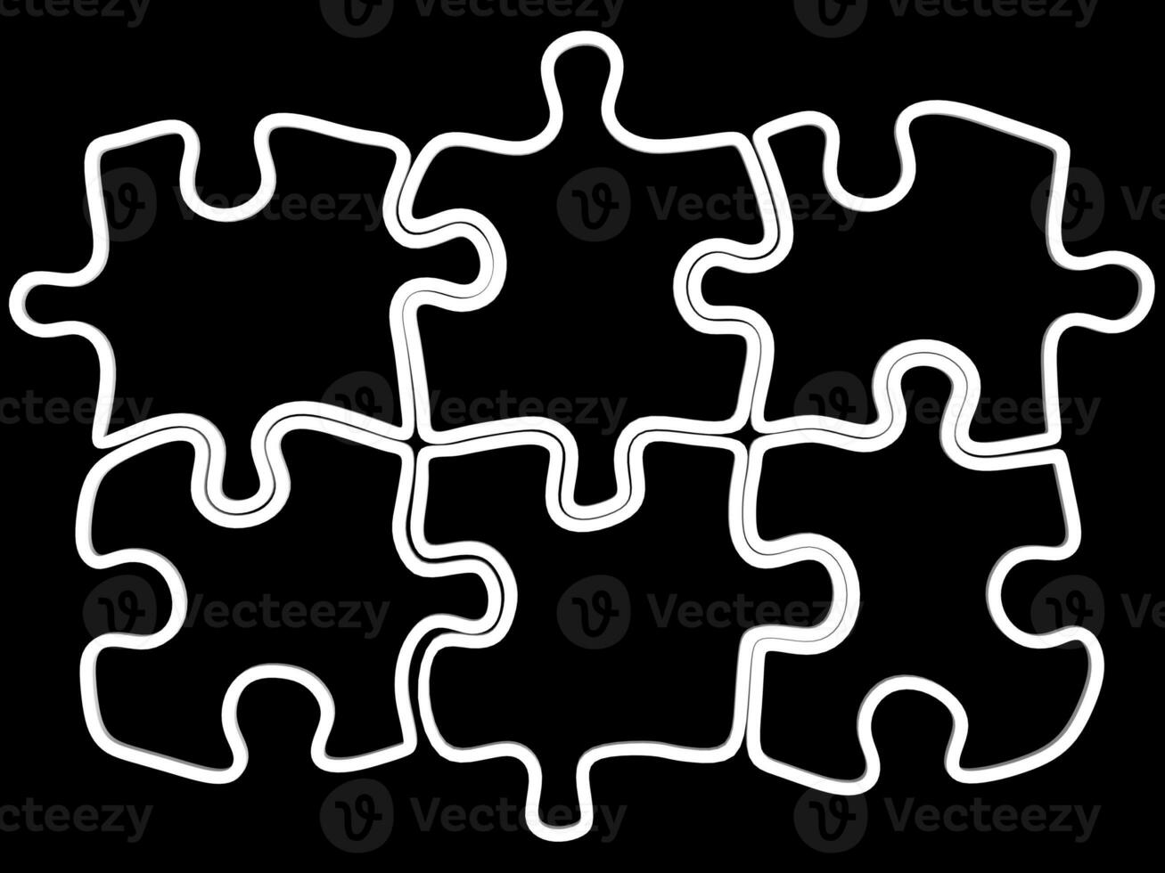 White puzzle pieces - hollow photo