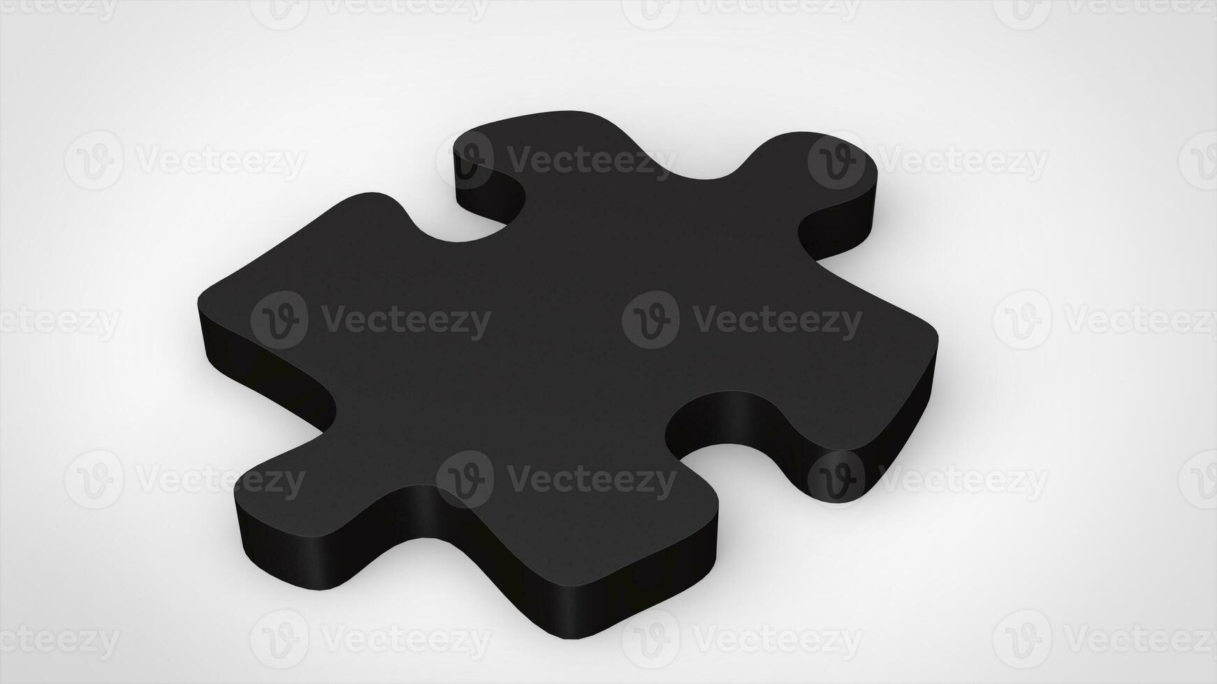 Black puzzle pieces on white background photo