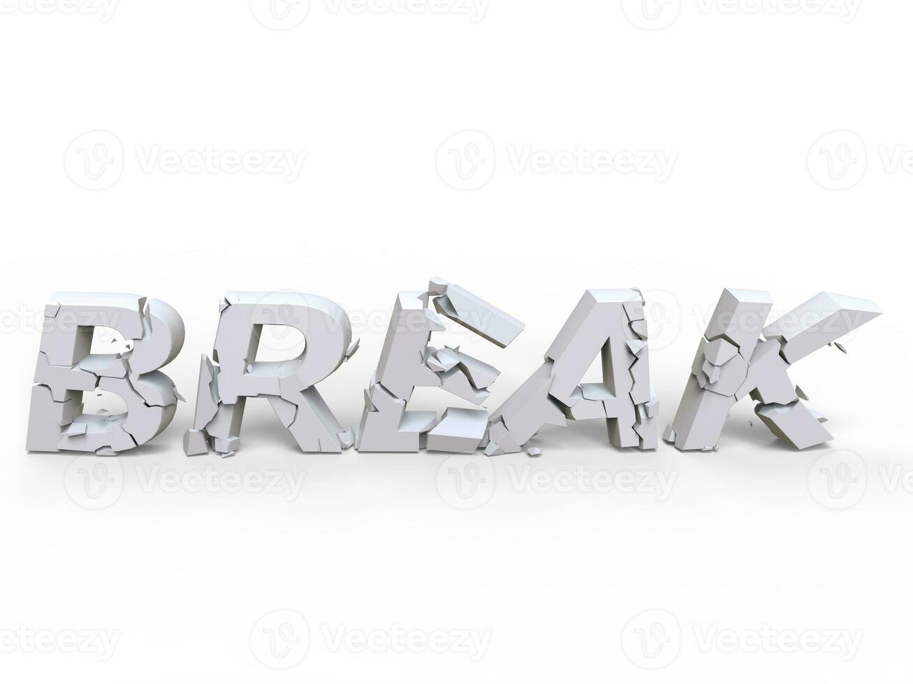 Break 3D fracured font photo