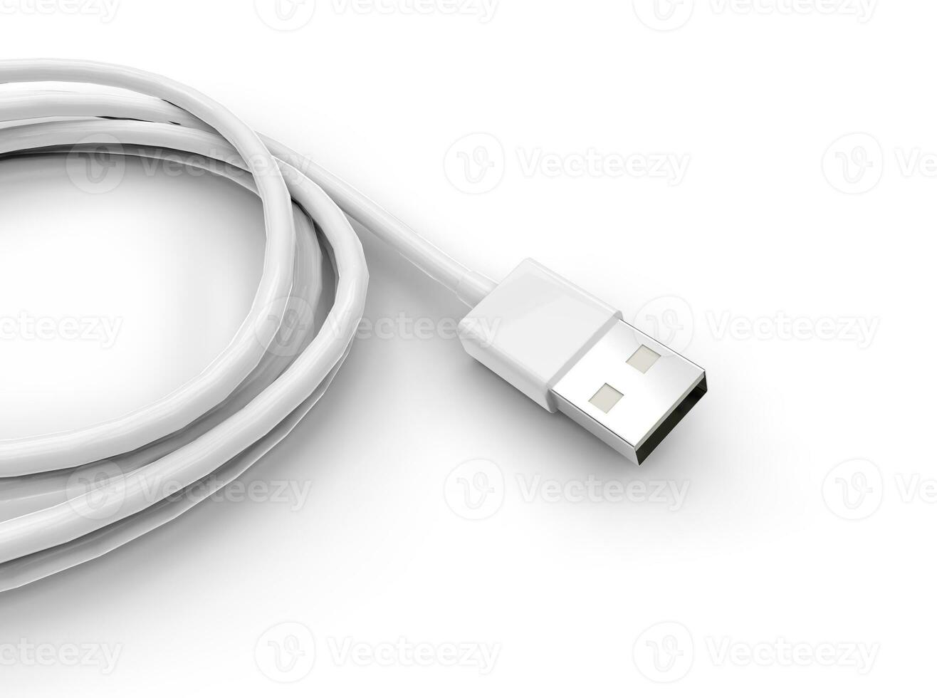 Usb cable - detail on white background, ideal for digital and print design. photo