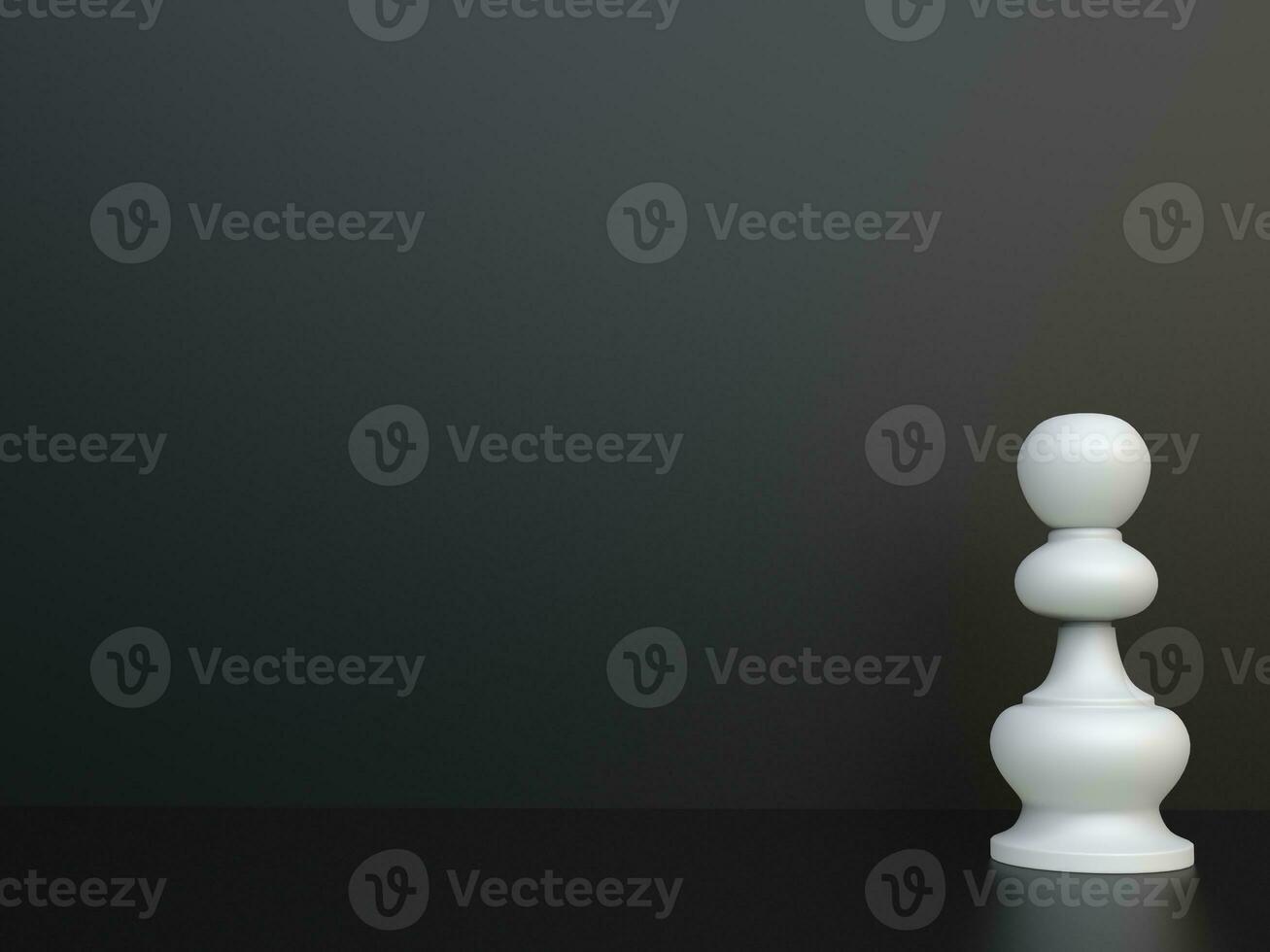 White chess pawn in front of  black background photo