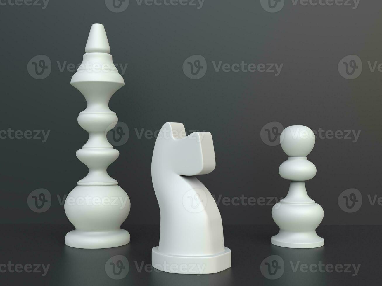 blanco ajedrez piezas en oscuro antecedentes foto
