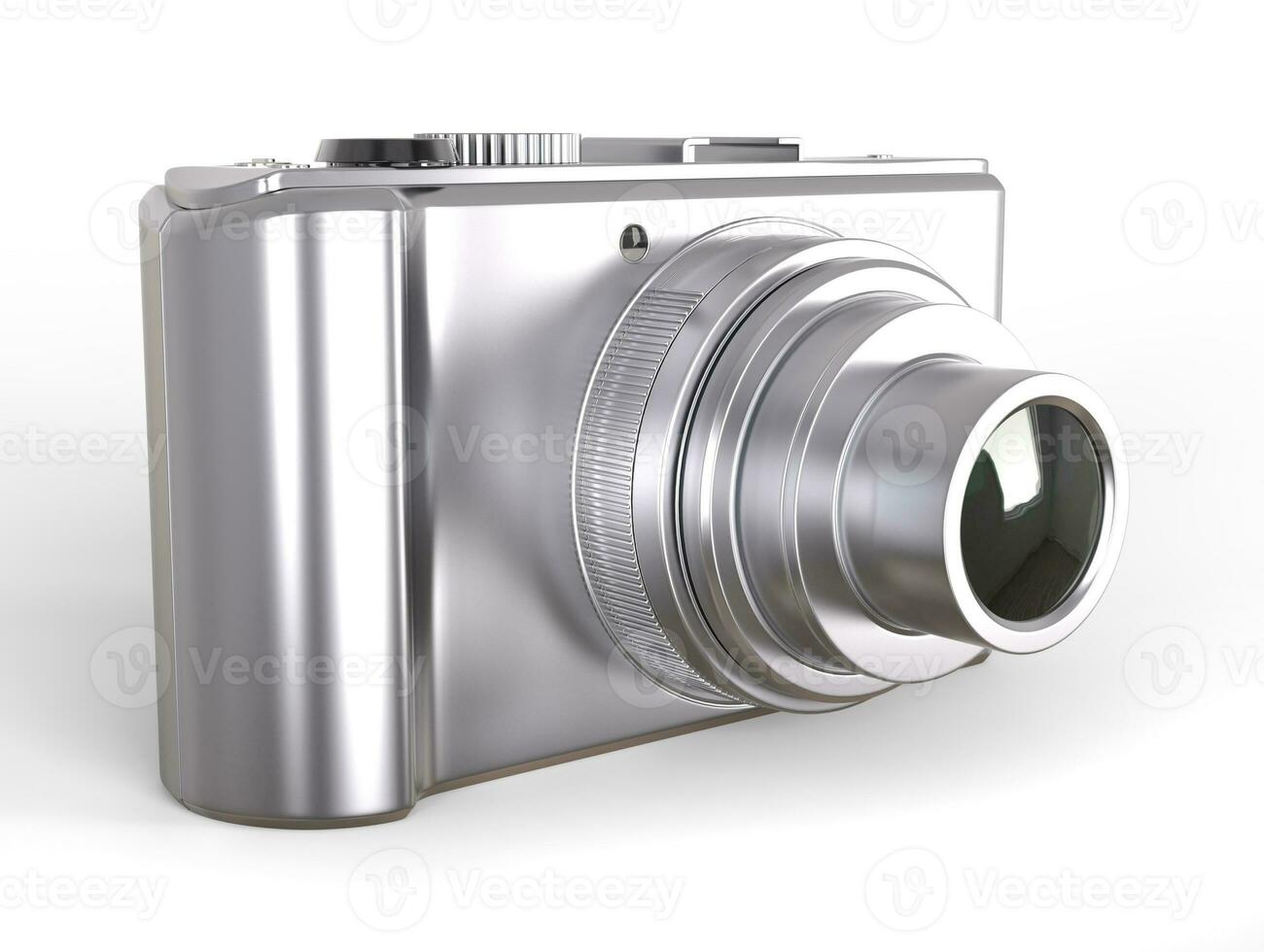 Silver compact digital photo camera