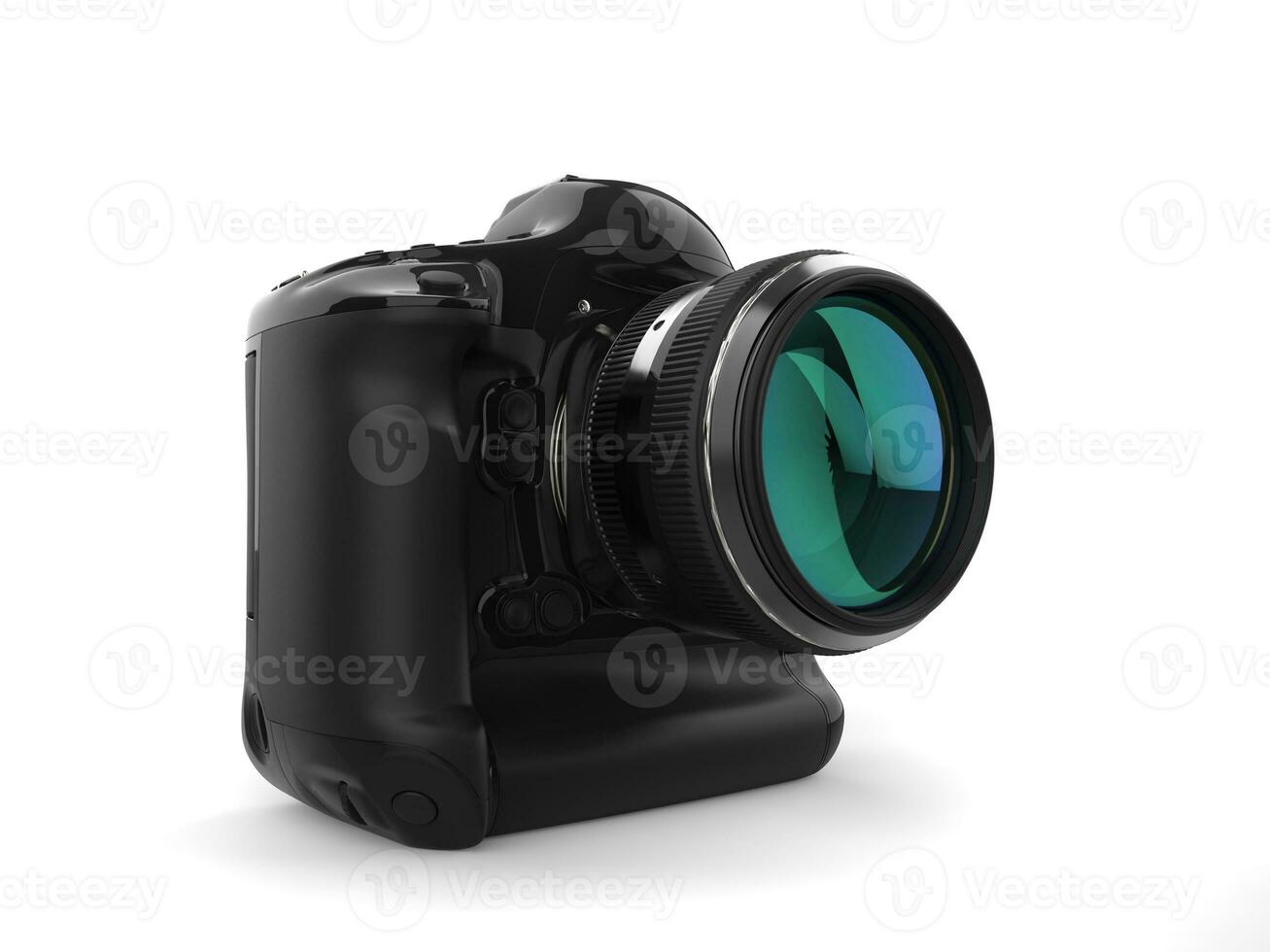 Modern professional black photo camera