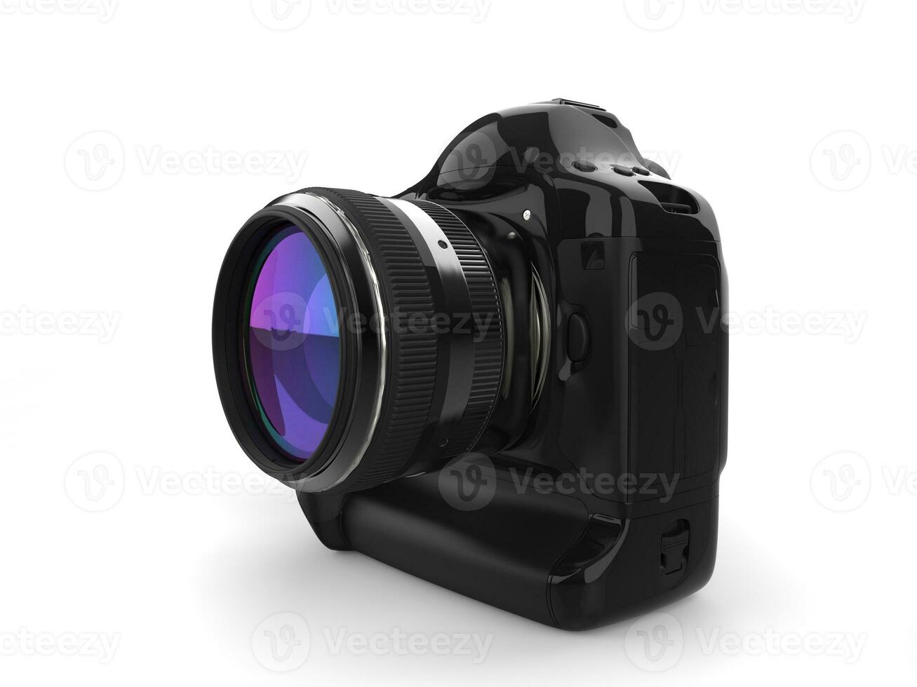 Modern professional black photo camera - beauty shot